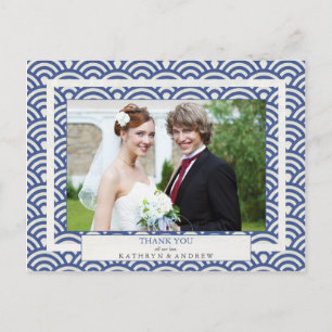 Carte Postale Japonais Seigaiha Mariage Merci / Photo personnali