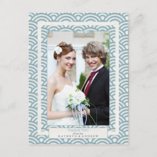 Carte Postale Japonais Seigaiha Mariage Merci / Photo personnali