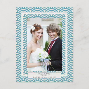 Carte Postale Japonais Seigaiha Mariage Merci / Photo personnali