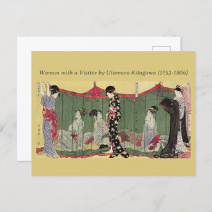 Carte Postale Japonais Vintage Kimono motif & femmes