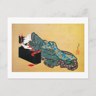 Carte Postale Japonaise Geisha Woman, Hokusai, Ukiyo-e