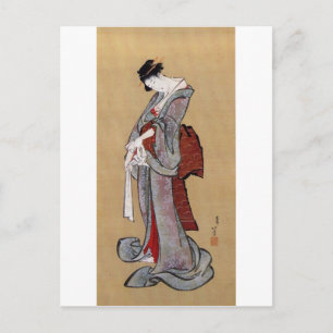 Carte Postale Japonaise Geisha Woman, Hokusai, Ukiyo-e