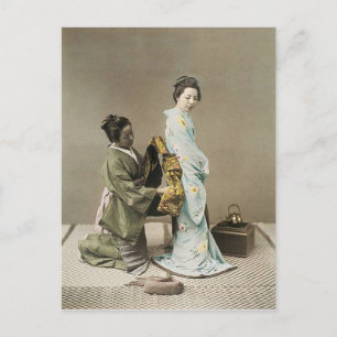 Carte Postale Japonaise Lady Geisha Art Vintage asiatique