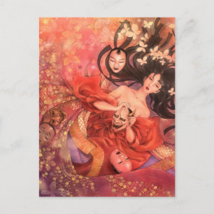 Carte postale japonaise Noh Mask Imaginaire Art