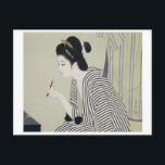 Carte postale japonaise vintage<br><div class="desc">Shimura Tatsumi - bâton à lèvres</div>
