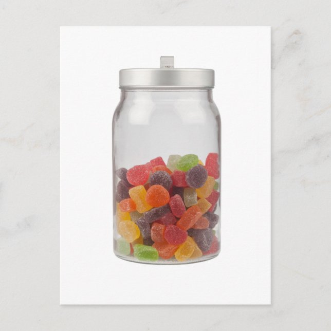 Carte Postale Jar de bonbon de gummy (Devant)