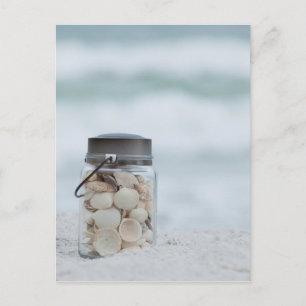 Carte Postale Jar Of Seashells On The Beach   Florida