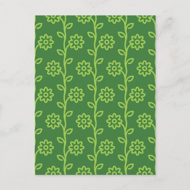 Carte Postale Jardin à fleurs plates vertes Motif (Devant)