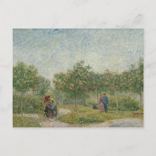 Carte Postale Jardin à Montmartre avec les amoureux par Van Gogh