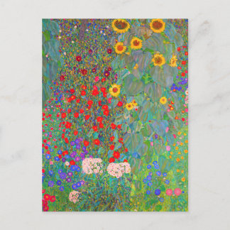 Carte Postale Jardin agricole de Gustav Klimt avec tournesols