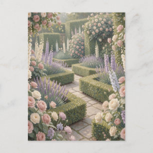 Carte Postale Jardin Anglais Romantique Roses Roses Lavande Pier