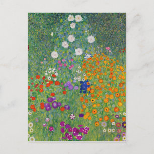 Carte Postale Jardin aux fleurs Gustav Klimt Art Vintage Art Nou