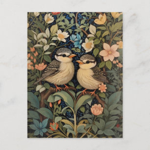 Carte Postale Jardin botanique de deux mignons bébés oiseaux