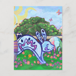 Carte postale jardin Bunny Pâques