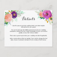 Jardin coloré Aquarelle Floral Détails du Mariage
