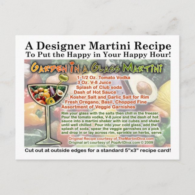 Carte postale Jardin dans une recette de Martini e (Devant)