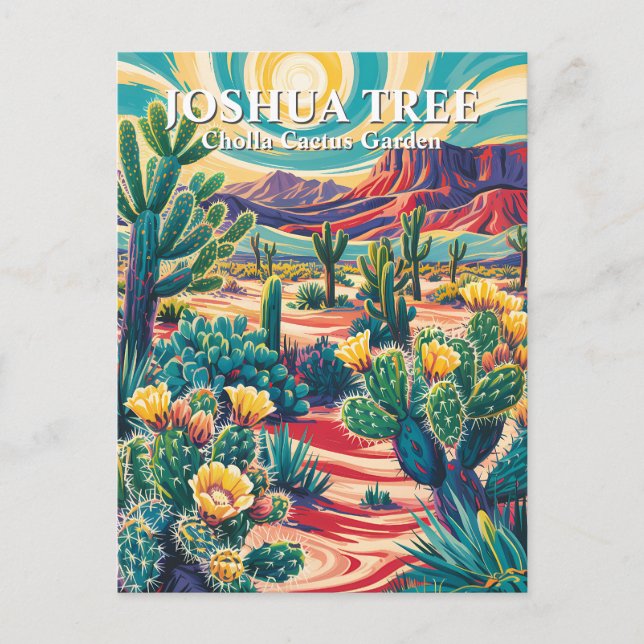 Carte Postale Jardin de cactus Cholla de Joshua Tree par Van Gog (Devant)