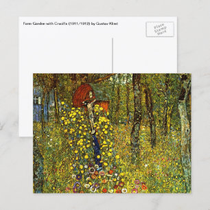 Carte Postale Jardin de ferme avec crucifix de Gustav Klimt
