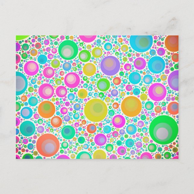 Carte Postale Jardin de fleurs abstrait rose (Devant)