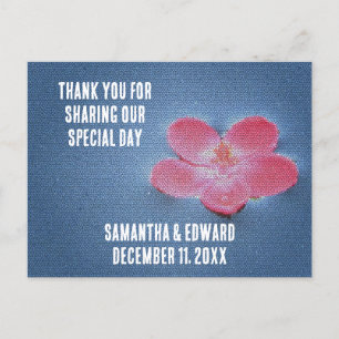 Carte Postale Jardin de fleurs roses pour invité de mariage reme