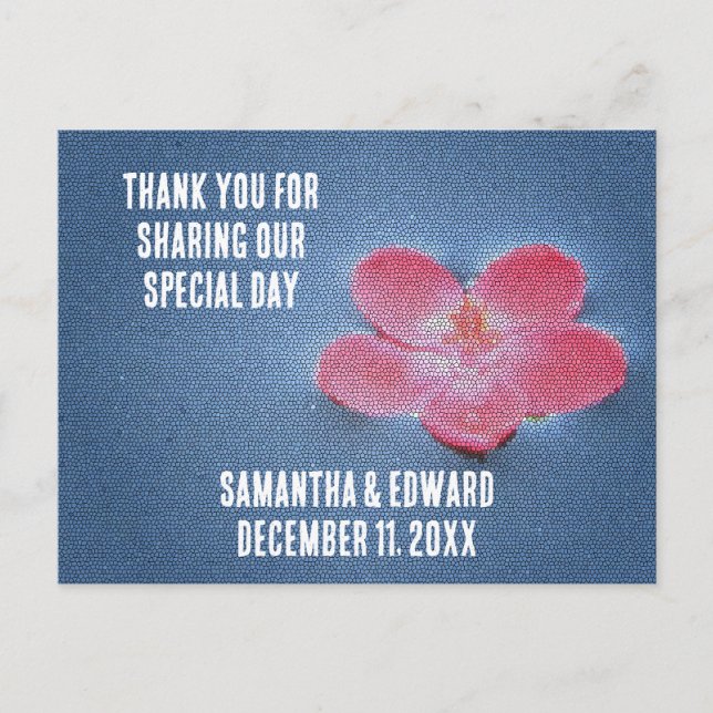 Carte Postale Jardin de fleurs roses pour invité de mariage Reme (Devant)
