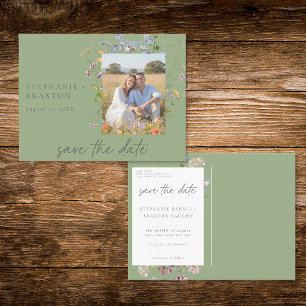 Carte Postale Jardin de fleurs sauvages sage Élégant Photo Sauve