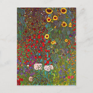 Carte Postale Jardin de la ferme Gustav Klimt avec Sunflower Car