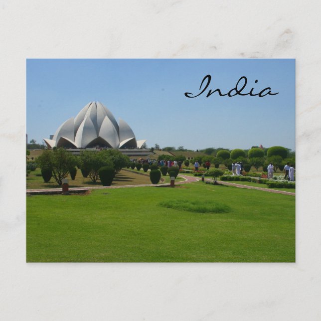 Carte Postale jardin de lotus inde (Devant)