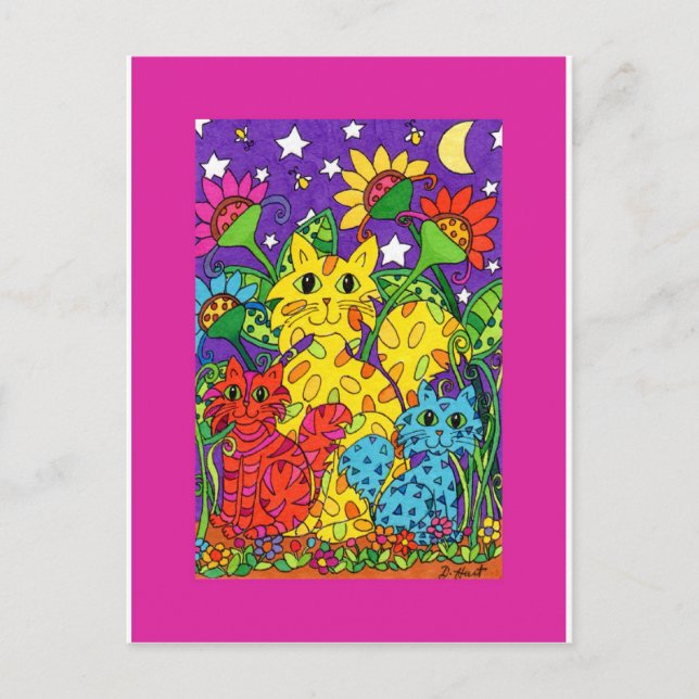 Carte Postale Jardin de nuit (Devant)