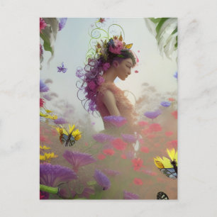 Carte Postale Jardin de papillons généré par IA