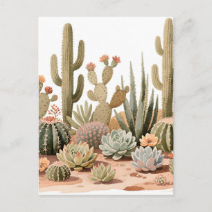 Carte Postale Jardin de plantes succulentes de cactus du désert