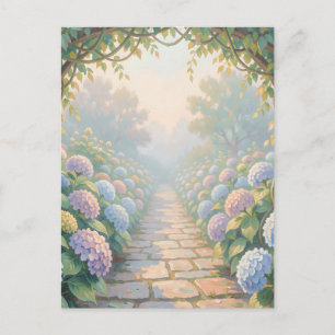 Carte Postale Jardin de rêve d'hortensias Arche de pierre Chemin