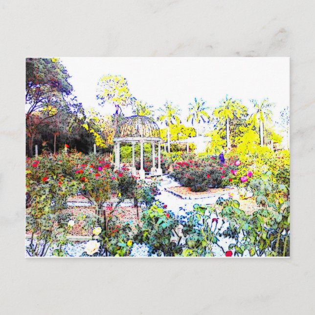 Carte Postale Jardin de roses (Devant)