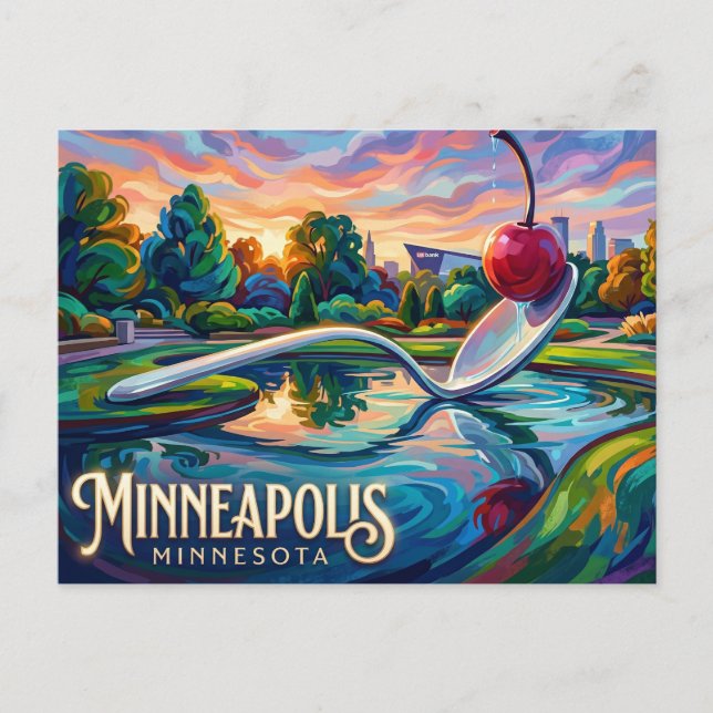 Carte Postale Jardin de sculptures de Minneapolis Minnesota (Devant)