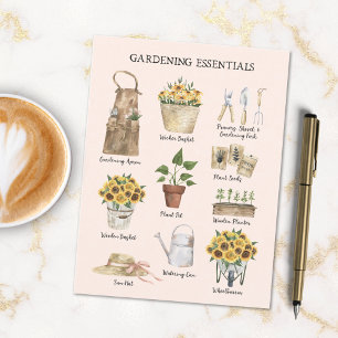 Carte Postale Jardin de tournesol essentiel Outils Crème