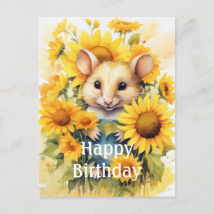 Carte Postale Jardin de tournesols Souris 7 de 17