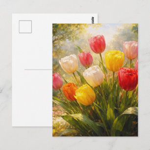 Carte Postale Jardin de tulipes - Style pictural