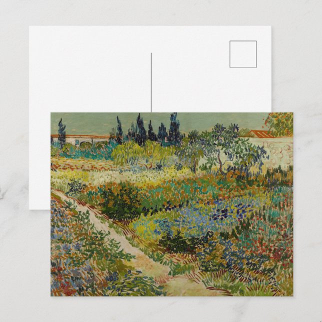 Carte Postale Jardin de Van Gogh à Arles Impressionniste Floral (Devant / Derrière)