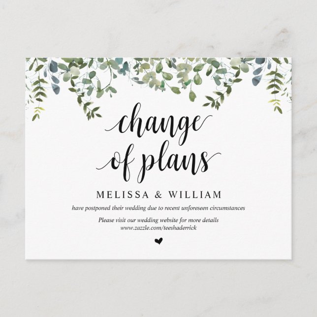 Carte Postale Jardin de verdure, Changement de plan, Reporté (Devant)