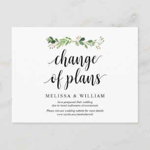 Carte Postale Jardin de verdure, Changement de plan, Reporté