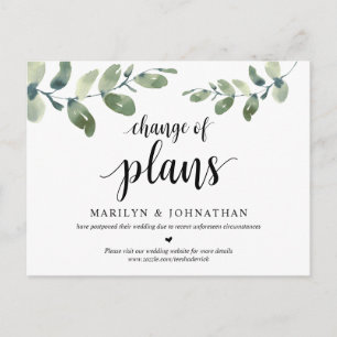 Carte Postale Jardin de verdure, Changement de plans, Reporté