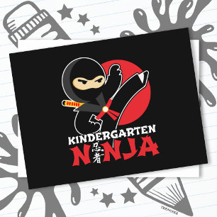 Carte Postale Jardin D'Enfants Ninja Tirer Un Coup D'Oeil Premie