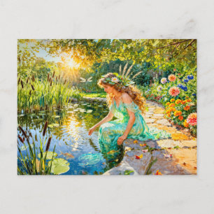 Carte Postale Jardin d'étang de la déesse grecque Naïade