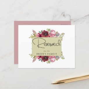 Carte Postale Jardin d'été Aquarelle Floral Mariage Réservé