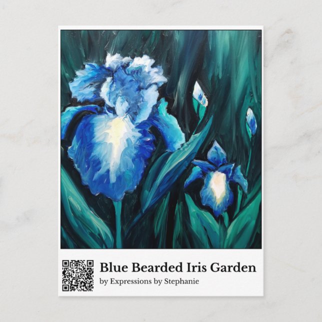 Carte Postale Jardin d'Iris à barbe bleue (Devant)