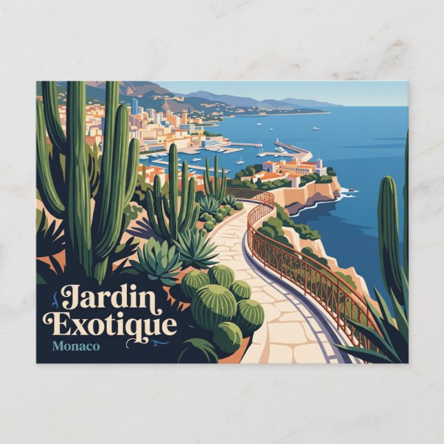 Carte Postale Jardin Exotique Monaco (Devant)