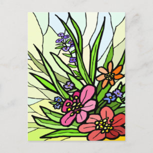 Carte postale Jardin Fleur de verre