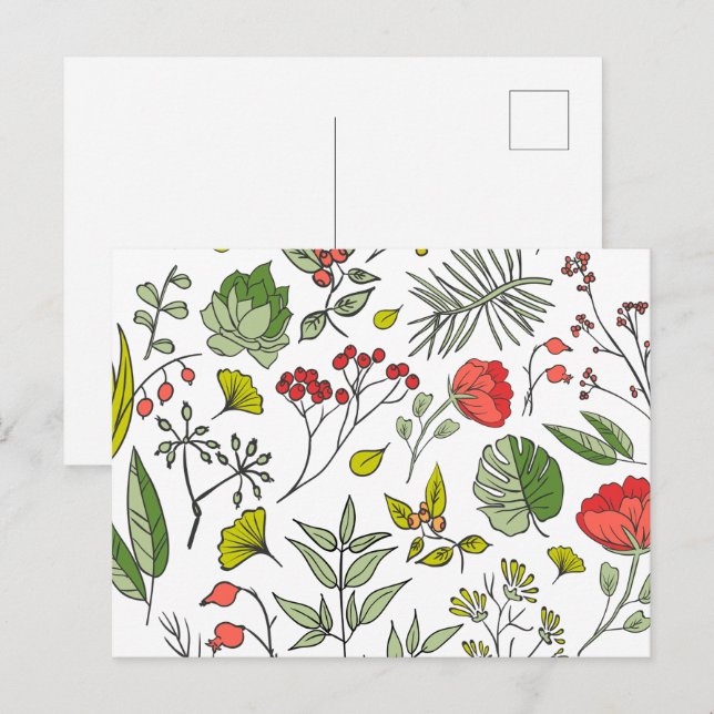 Carte Postale Jardin Fleur sauvage botanique (Devant / Derrière)