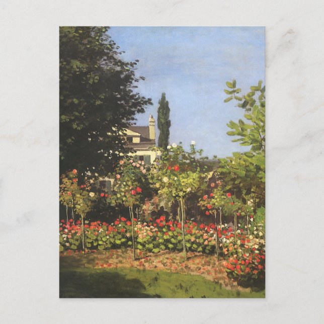 Carte Postale Jardin fleuri à Sainte Adresse par Claude Monet (Devant)