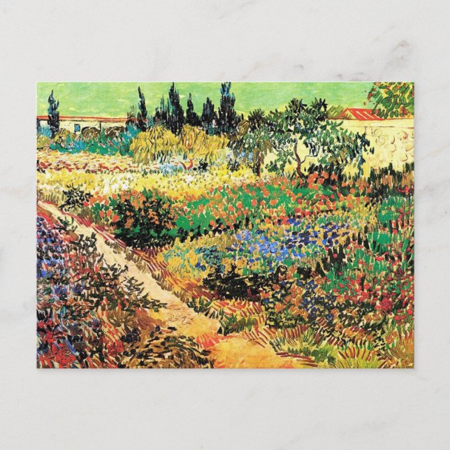 Carte Postale Jardin fleuri avec chemin, Vincent van Gogh (Devant)